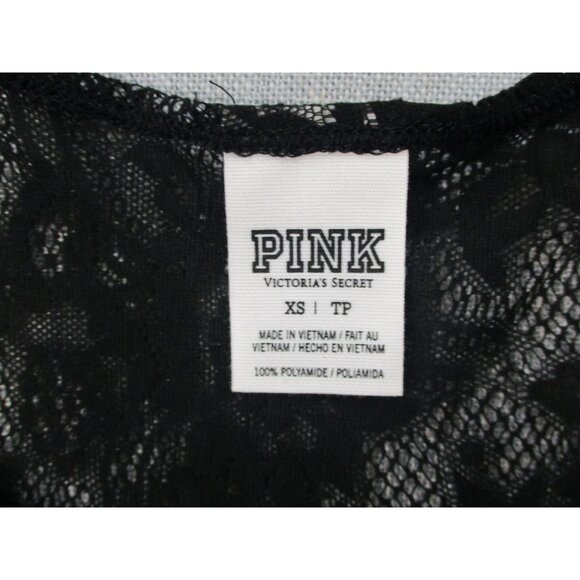 Victorias Secret Pink Womens Black Lace Crop Tank Top Size - XS - Picture 3 of 8